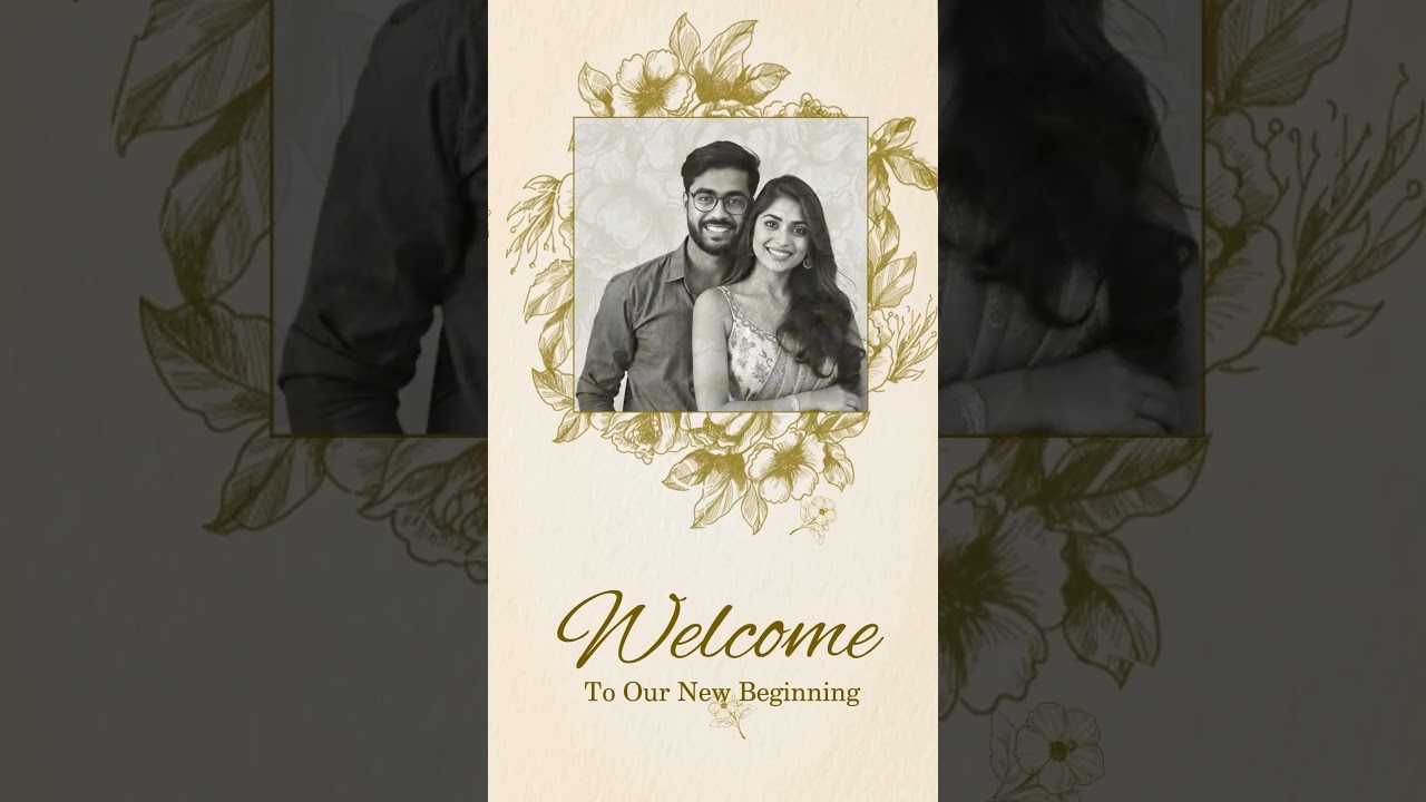 Elegant Vintage Botanical Wedding Invitation Video |  Wedding Template 