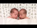 Newborn Twins first 24 hours at home | Dads to Twins via Surrogacy