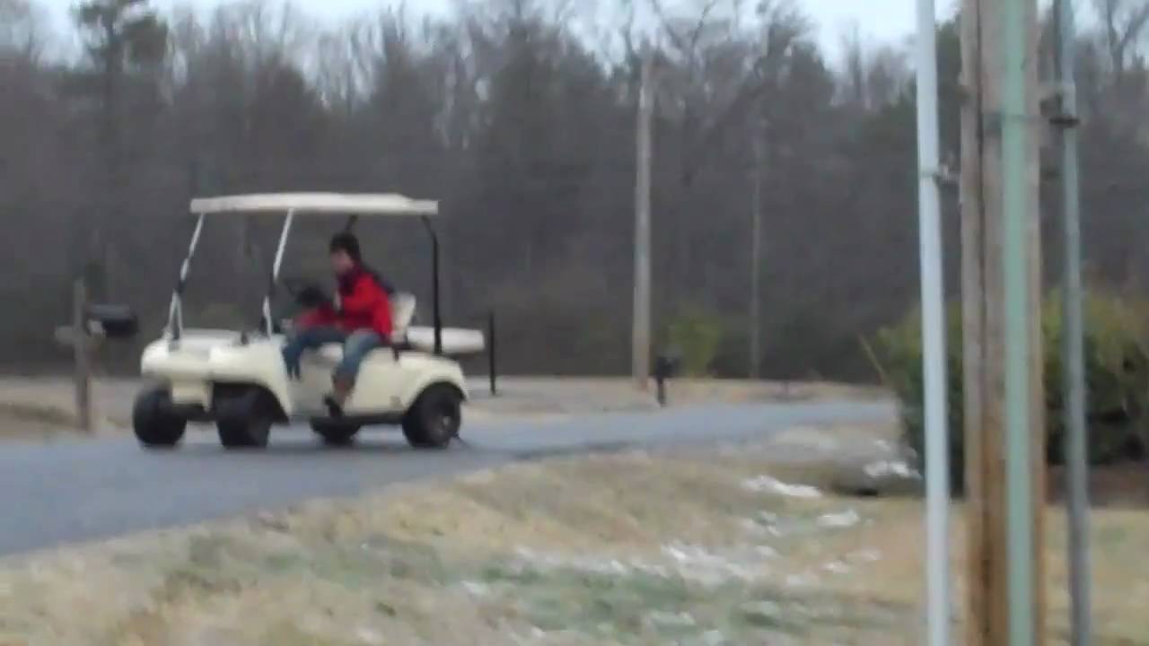 golf cart on ice! on a icy day in rainsville YouTube