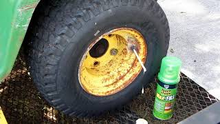 Dry Rotted Lawn Tractor Tire Repair Let's Try FOAM