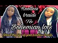 Knotless braids to bohemian loc | how to extend the life of your braids! #lisabonetlocs #knotless