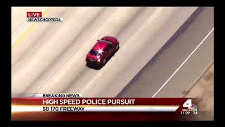 Police chase and standoff of suspect carrying assault rifle with Benny Hill Theme