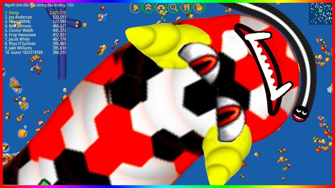 🐍WORMSZONE.IO | GIANT SLITHER SNAKE TOP 01 / Epic Worms Zone Best Gameplay! | Trần Hùng 83