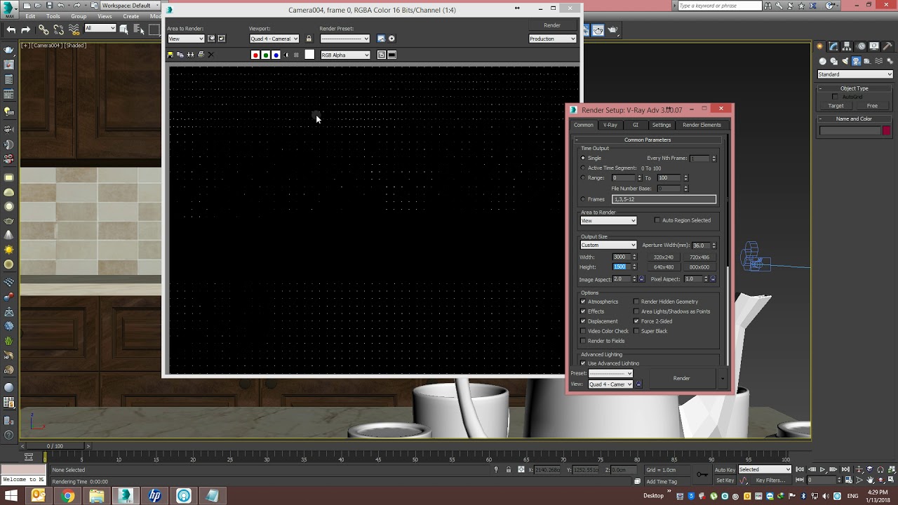 How to Render 360° Panorama View in 3Ds Max vray