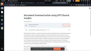 Document Summarizer using GPT Based Models | Document Summarizer   GPT3 | GPT4 |  GPT Services