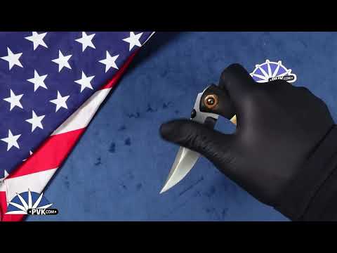 Chuck Gedraitis Tiraz Persian Folding Knife, Mammoth Ivory, Zirc ClipBolsters and Thumb Disk