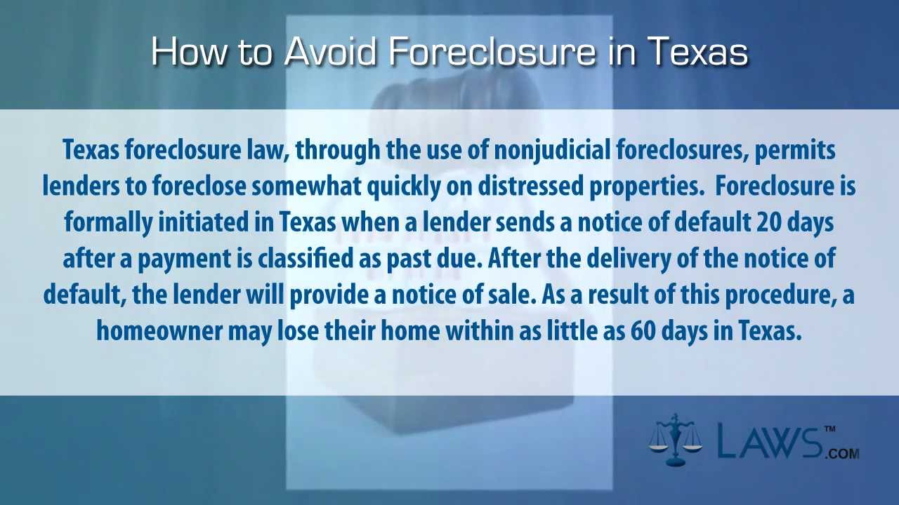 Texas Foreclosure Timeline Chart