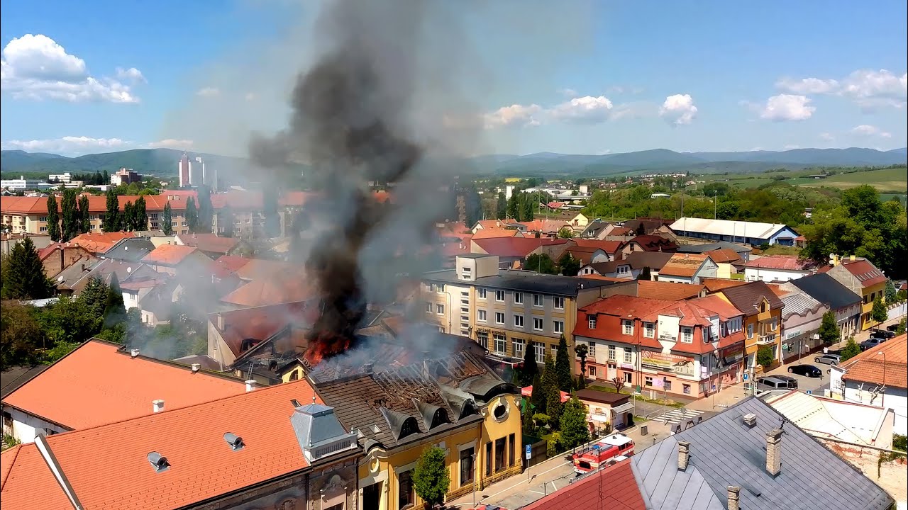 Požiar v meste Lučenec – 1. máj 2025 (štvrtok, 12:00 - 15:30)