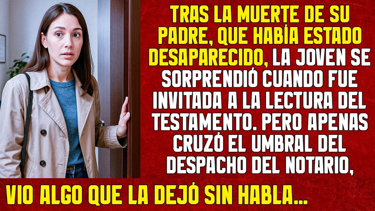 Invitaron a la mujer a la lectura del testamento de su padre. Y apenas cruzó el umbral del despacho
