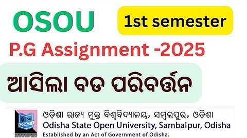 Odisha state open university first semester assignment 2025