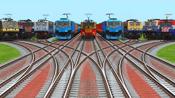 📈All Electric Trains Crossing At Every Epic Bumpy Railroad Tracks || Trains Crossing || train train