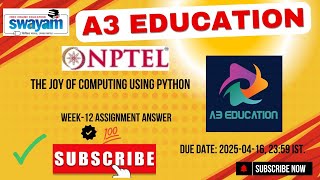 NPTEL The Joy of Computing using Python Week 12 Assignment Answers | 2025 - Jan