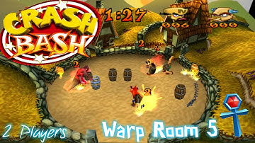 [PSX Longplay] Crash Bash (2 Players) - Warp Room #5 (Sapphire Relics)