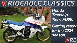 Honda Transalp.  1987, XL600v, PD06  getting her ready for the 2024 season!