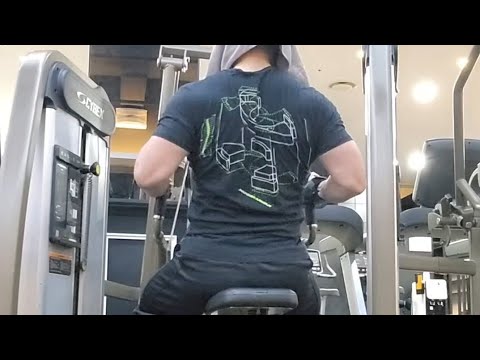 [Back workout] Pull down machine, Row machine, One arm front row, Cable ...