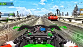 Traffic Rider - ( Ful Racing Of Ful Green Bike In WINTER 🥶😍 ) GAMEPLAY!  screenshot 5