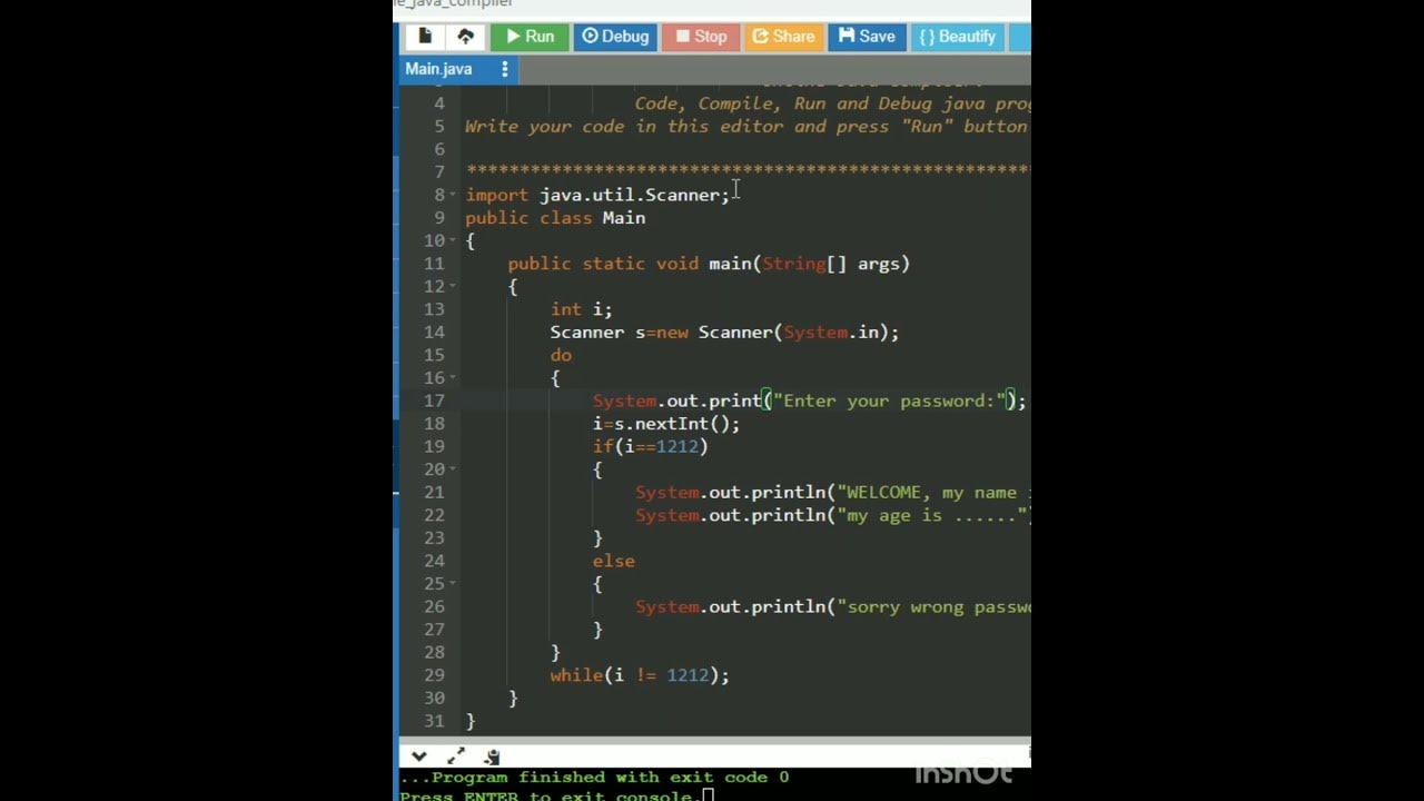 Java coding simulator