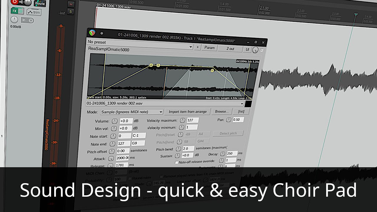 Epic Sample Screen Sound Design || sampling a quick & easy Choir Pad || ReaSamplOmatic5000 ...
