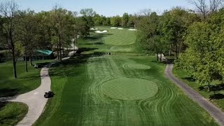 Drone flyover shows bird's-eye view of Muirfield Village Golf Club