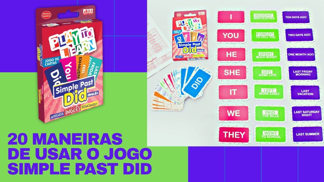 Aprenda Inglês Brincando - Jogo de Cartas - Simple Past Did - Play