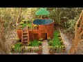 Building Amazing Red House & Beautiful Swimming Pool connect with Waterfall from Mountain