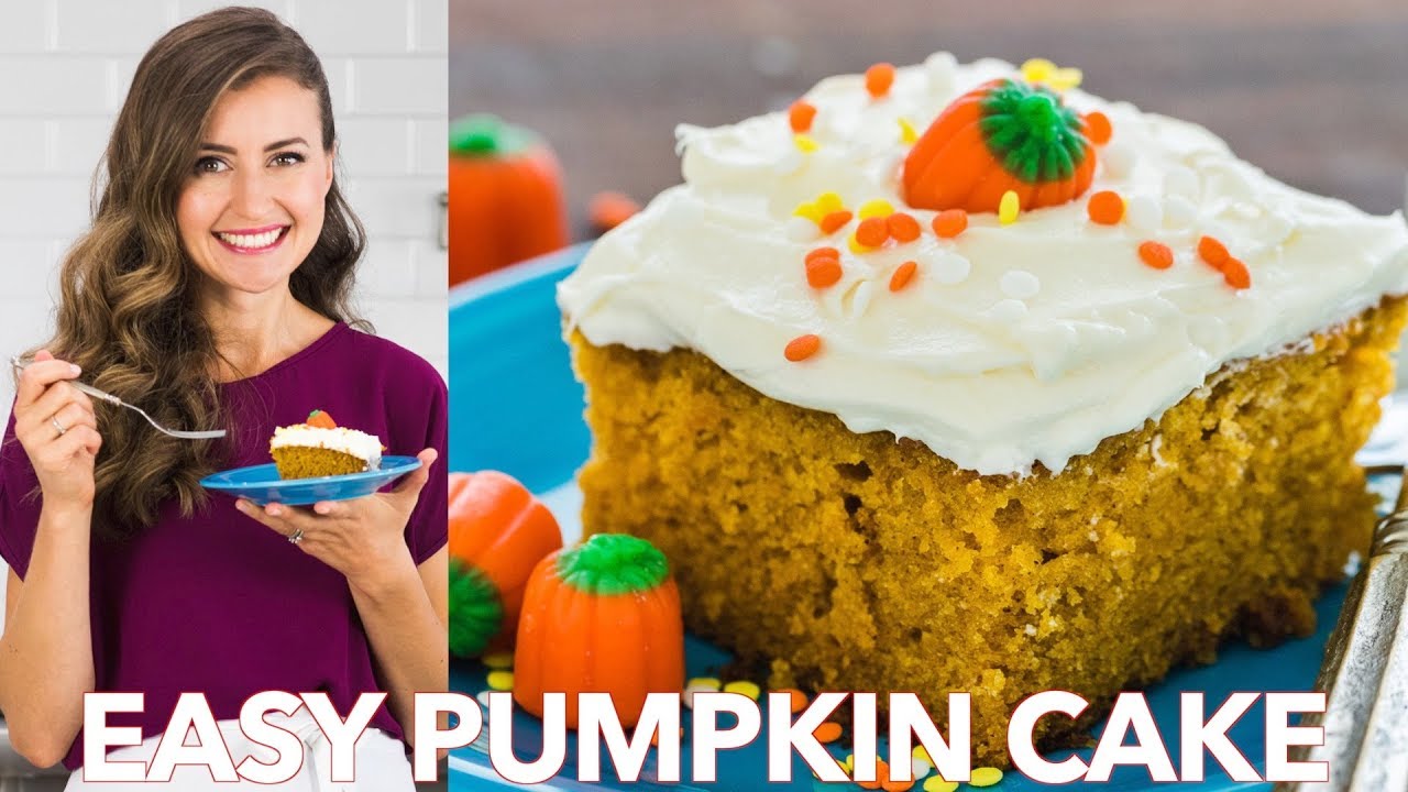 Easy Pumpkin Cake Recipe With Cream Cheese Frosting - YouTube