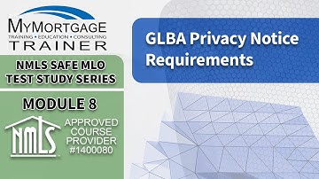 GLBA Privacy Notice Requirements (Module 8) | NMLS SAFE MLO Exam Study Series and Test Prep