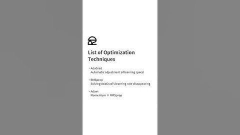 List of Optimization Techniques