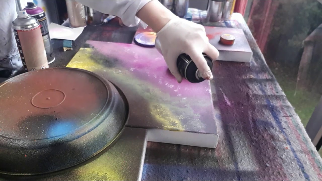Démonstration tableau peinture à la bombe sur toile [Vidéo