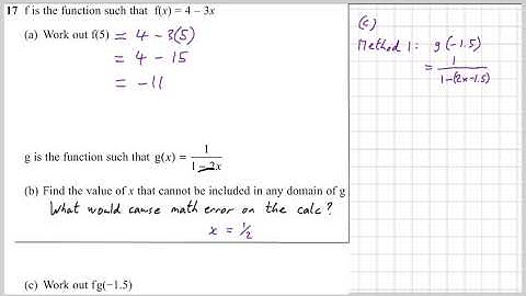 IGCSE Edexcel Jan 2019 2H: Q17 - Functions