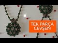 ÇOK ŞIK VE KOLAY TEK PARÇA CEVŞEN KRİSTAL KOLYE YAPIMI || #DIY #Tutorial  || CRYSTAL BEAD NECKLACE