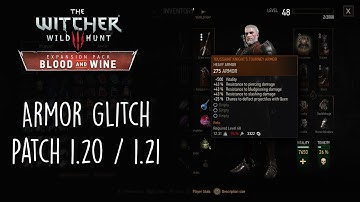 The witcher 3 blood and wine: Armor glitch (Free quen and hp regen) patch 1.20/1.21 pc,ps4,xbox