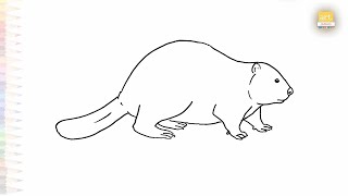 Beaver easy drawings | Art tutorial | How to draw A Beaver step by step easily | #artjanag