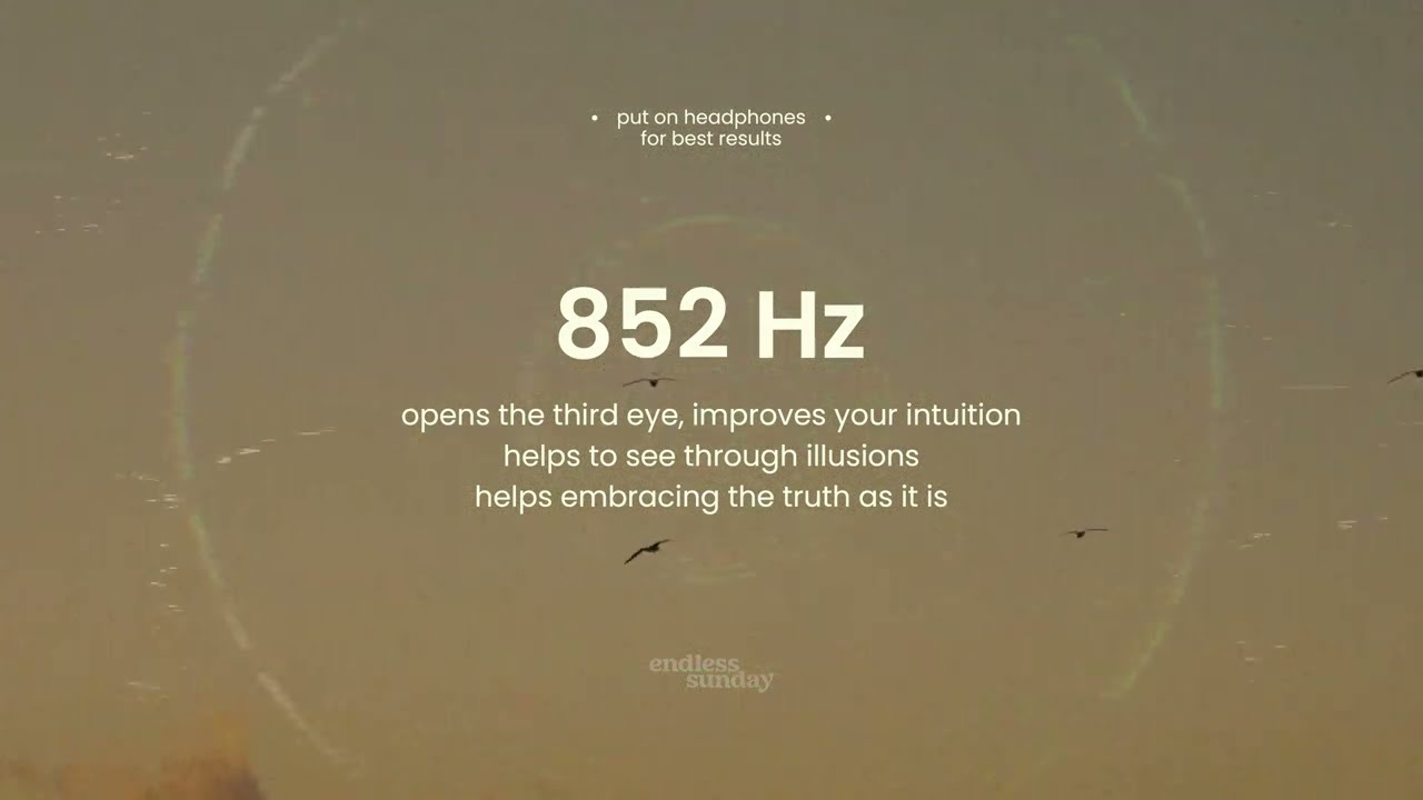 Solfeggio frequency 852Hz pure tone | open third eye, see through illusions, embrace truth
