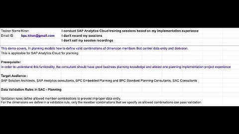 Define Validation Rules : SAP Analytics Cloud - Planning