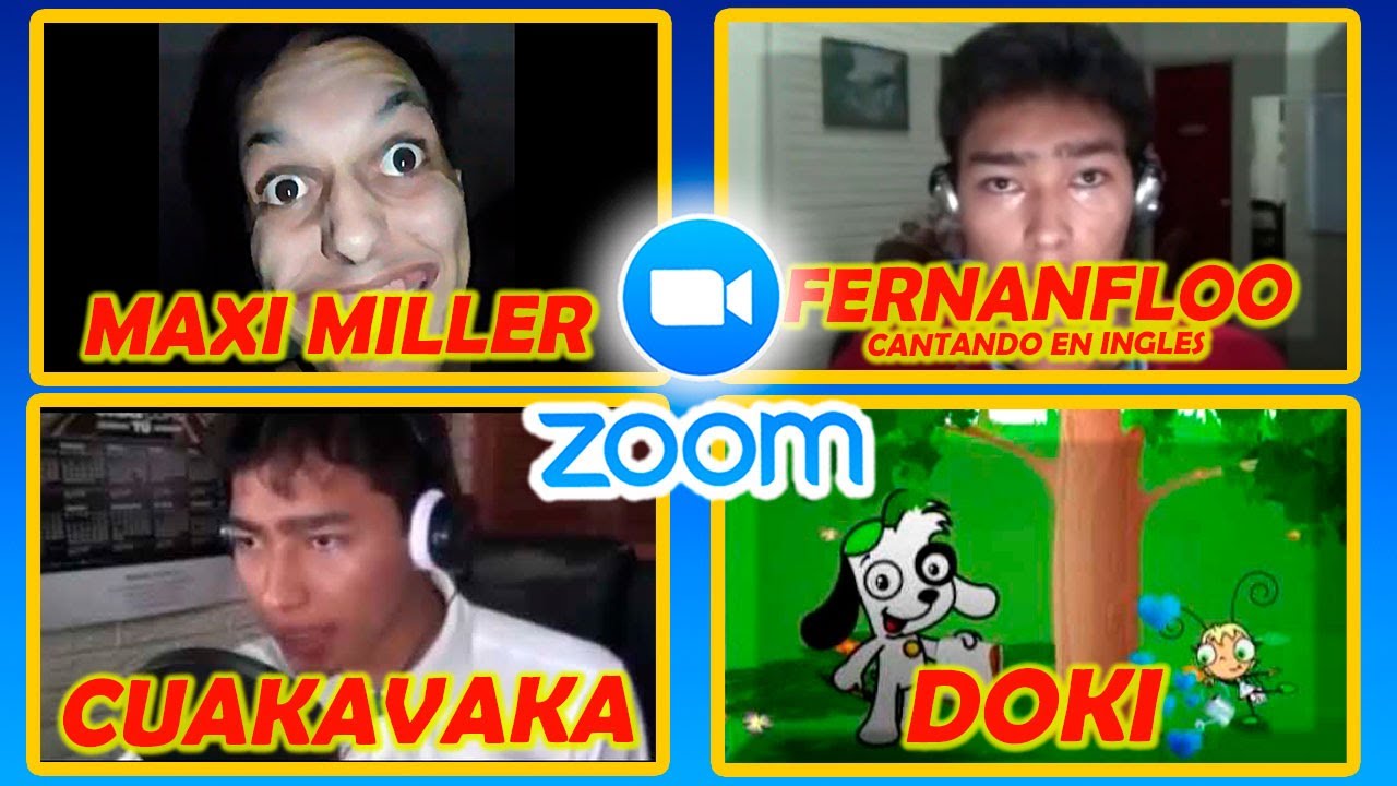 TROLEO EN ZOOM #37 (clase virtual) asustando a alumnos -HOLA NIÑOS CUAKAVAKA FERNANFLO CANTANDO DOKY