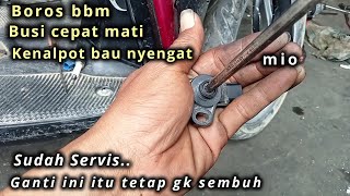 Motor injeksi boros BBM, Brebet & busi cepat mati, ini penyebab nya❗Mio M3 - Mio Z