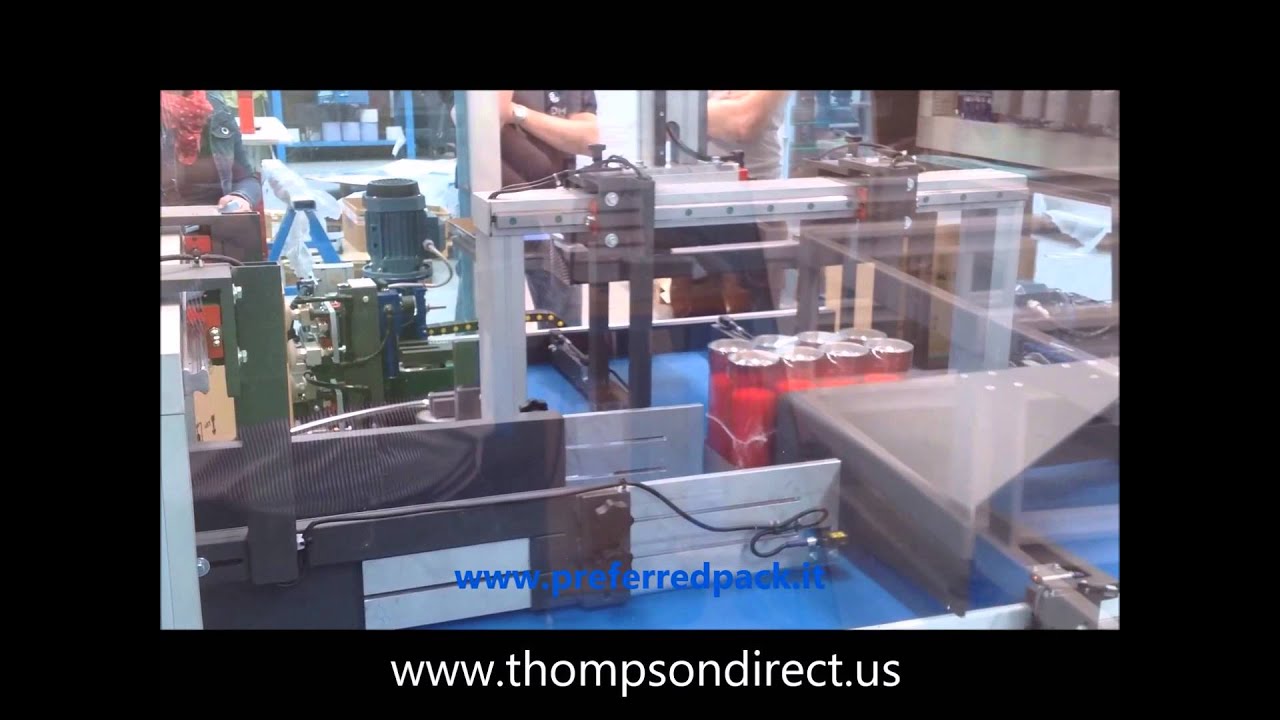 Thompson Direct CANDLES LINE tray paker shrink wrapping & cartoning