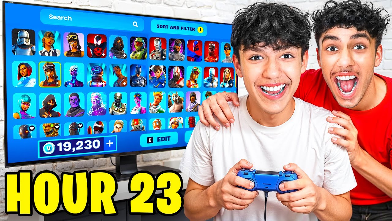 Upgrading My Little Brothers Fortnite Account for 24 Hours!