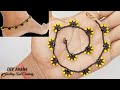 Half Flower Bedaed Anklet/How To Make Anklet/Ankletbracelet Making/Beaded Jewelry Tutorial