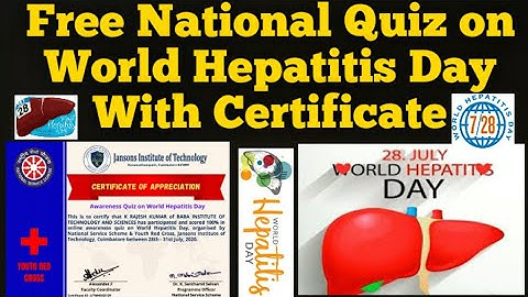 Free National Quiz on World Hepatitis Day with Certificate in 1 Minute|World Hepatitis Day|NSS|Red