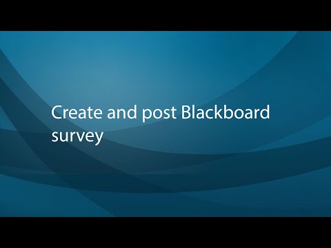 Create and post Blackboard survey