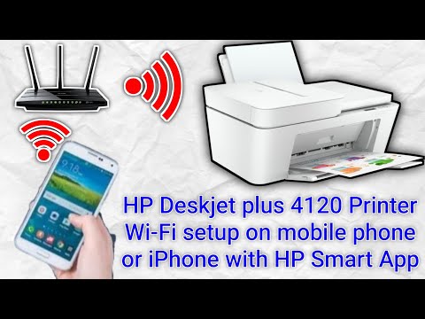 How to connect HP deskjet plus 4120 printer to Wi-Fi With Mobile phone or iphone with HP Smart apps.