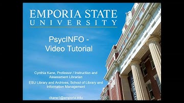 PsycINFO Video Tutorial - Fall 2024