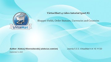 VirtueMart 4 video tutorial. Joomla ecommerce extension (part 8)