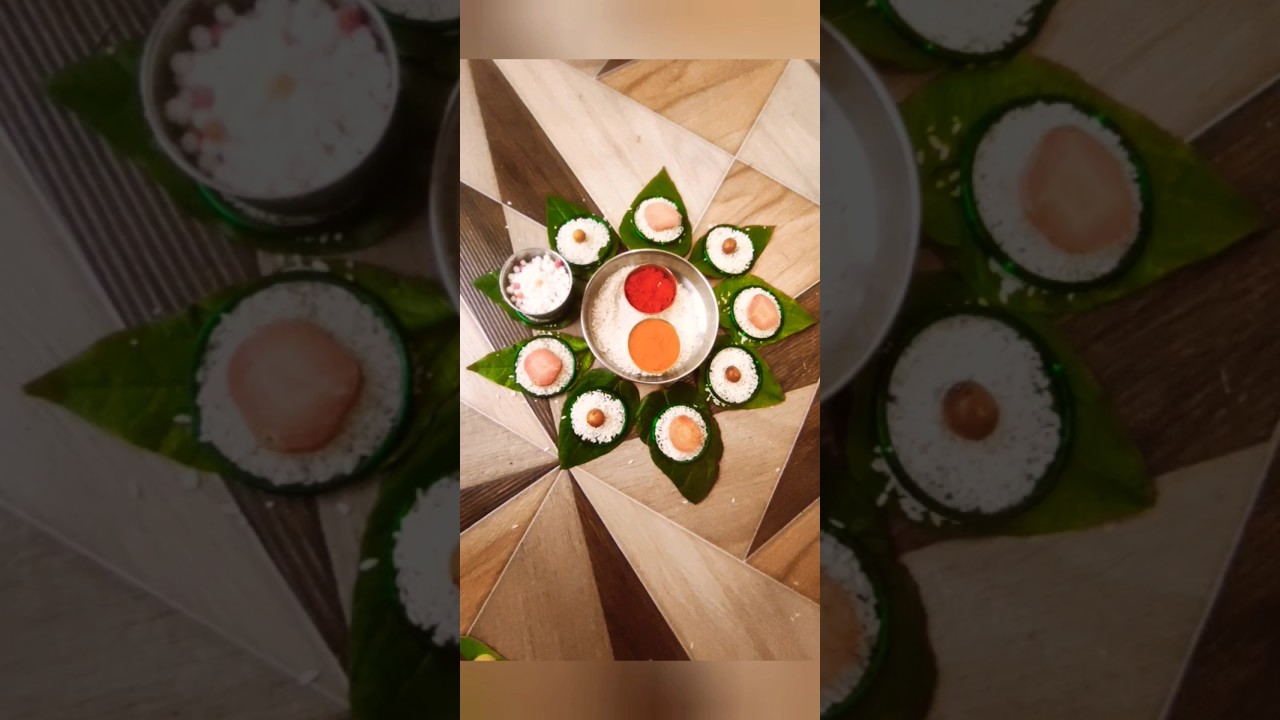 Haldi kunku decoration ideas at home | eco friendly rangoli 