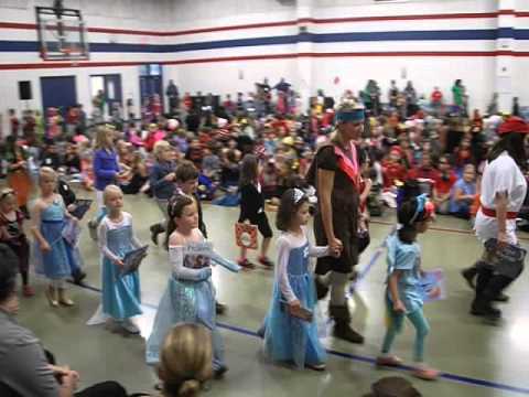 Character Parade at Mulberry Creek Elementary School, Clip 1 of 3