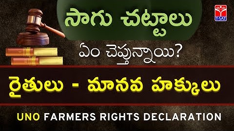 T-SAT | సాగు చట్టాలు - రైతులు - మానవ హక్కులు (UNO - Farmers Rights Declaration) | M.Suneel Kumar