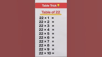Easy Table Trick😎🔥💯/Table of 22/#shorts #tabletrick #maths
