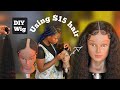 $15 Hair | 🥰 How To Make A Beautiful Wig Using One Pack Of Kinky Straight Hair